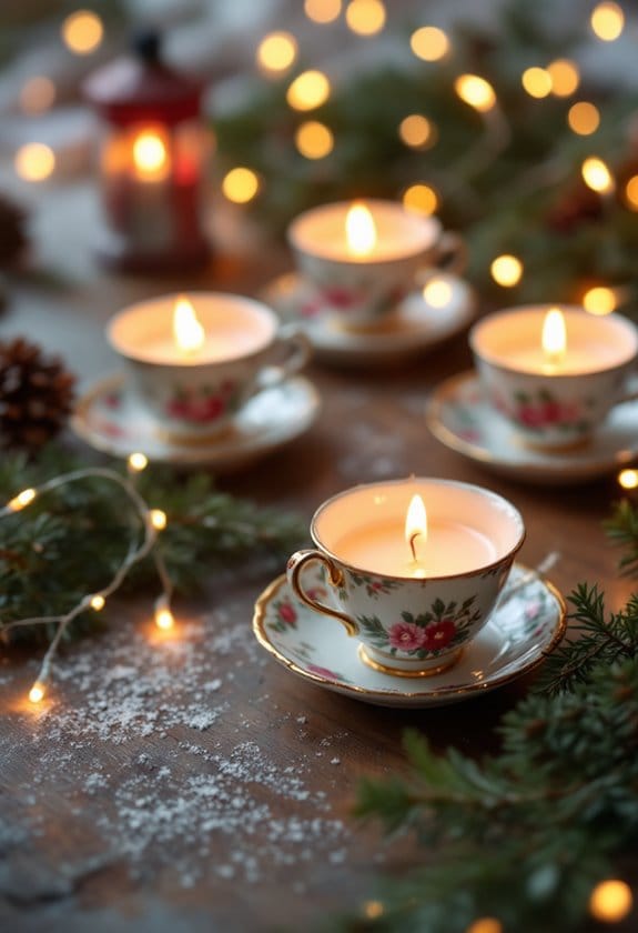 delicate scented teacup candles