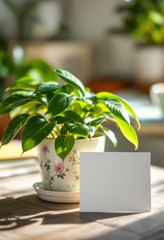 indoor potted greenery display